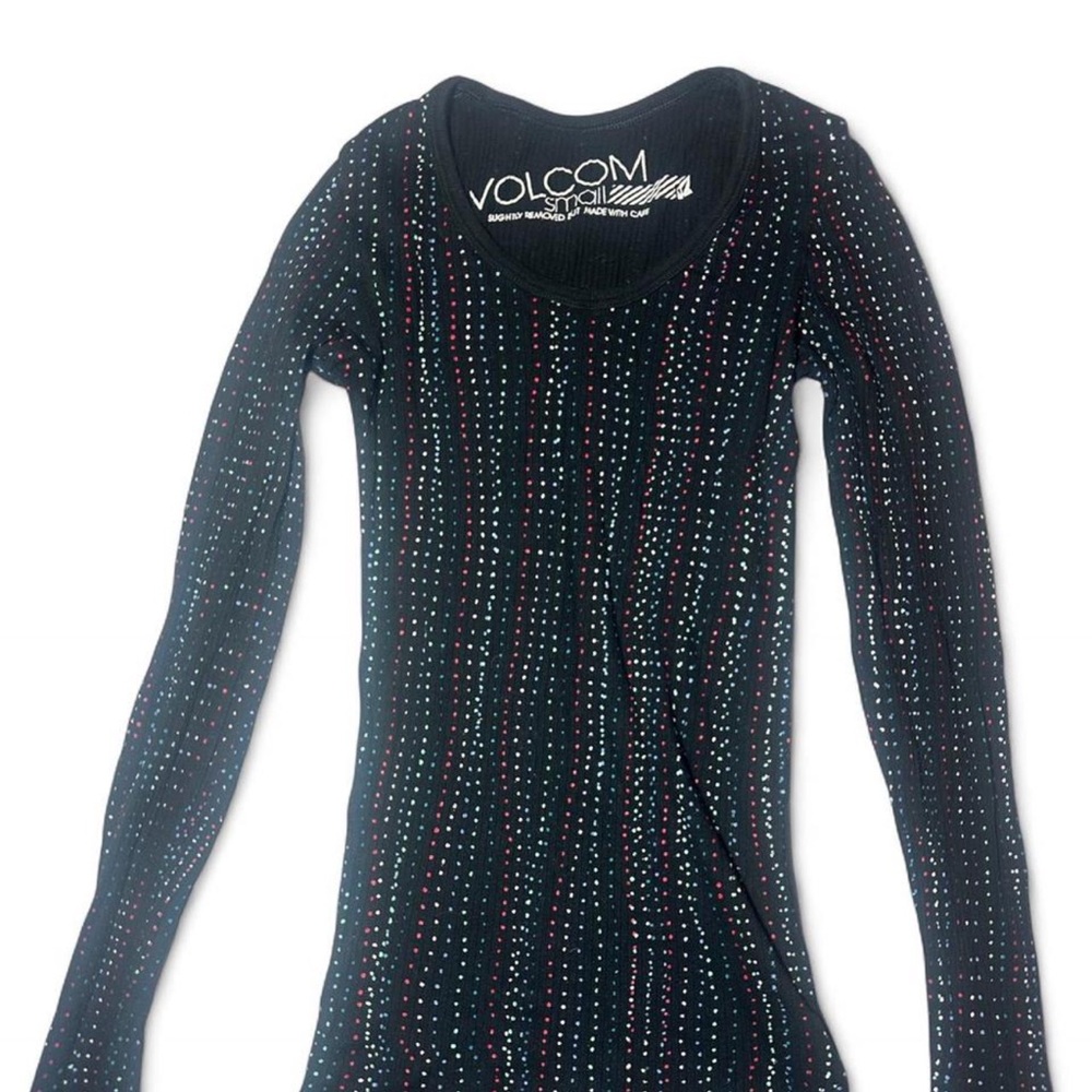 Volcom Black Long Sleeve with Multicolor Dots
